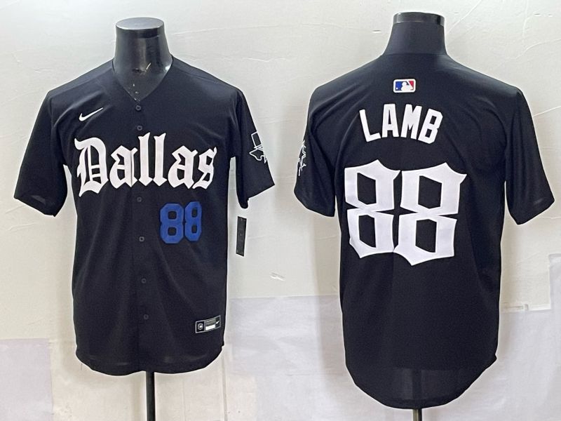 Men 2025 Nike Dallas Cowboys #88 Lamb Black 5th generation Joint Name Limited NFL Jersey 06